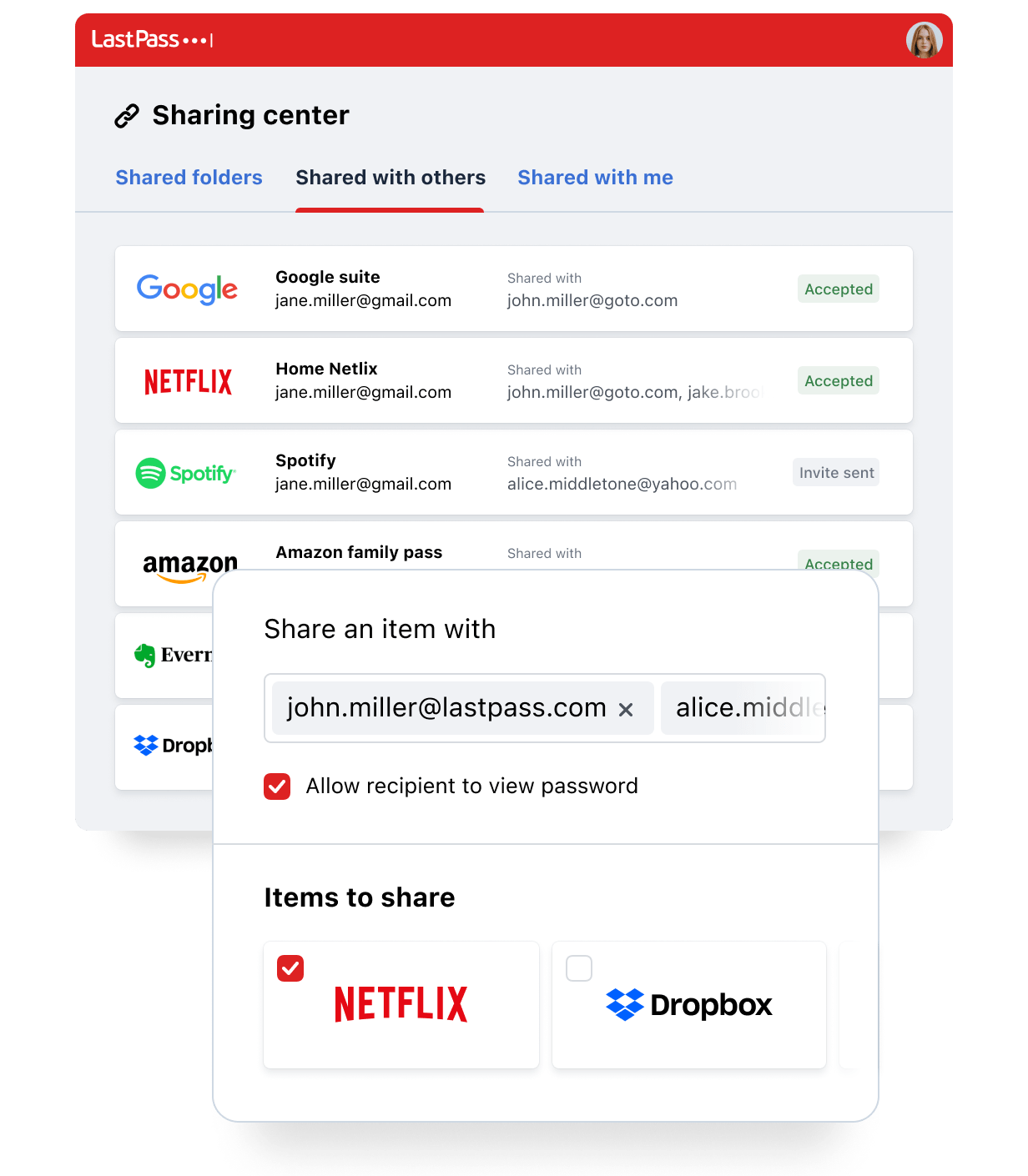 Access Shared Folders LastPass